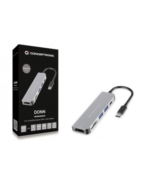 Adaptador CONCEPTRONIC Usb-C HDMI SD 6en1 (DONN02G)