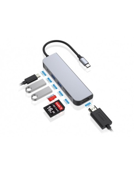 Adaptador CONCEPTRONIC Usb-C HDMI SD 6en1 (DONN02G)