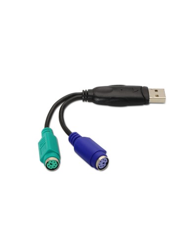 ADAPTADOR USB(A) A 2XPS2 H AISENS 15CM NEGRO