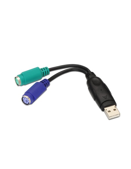 ADAPTADOR USB(A) A 2XPS2 H AISENS 15CM NEGRO