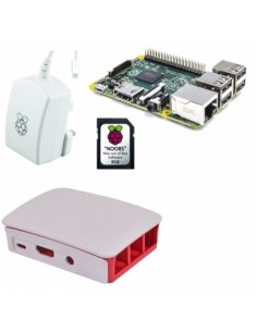 KIT RASPBERRY PI 3 MODELO B+ / MICROSD 32GB NOOBS / F.ALIM. BLANCA / CAJA ROJA-BLANCA (RB-KIT-1032) - Imagen 1