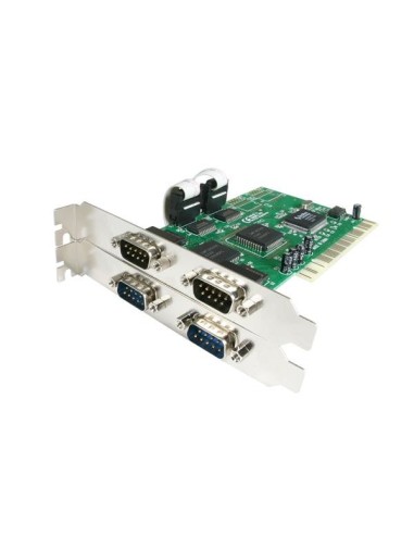 StarTech.com Tarjeta Adaptadora PCI de 4 Puertos Serie RS232 DB9 UART 16550 - Doble Voltaje