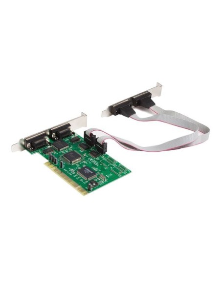 StarTech.com Tarjeta Adaptadora PCI de 4 Puertos Serie RS232 DB9 UART 16550 - Doble Voltaje