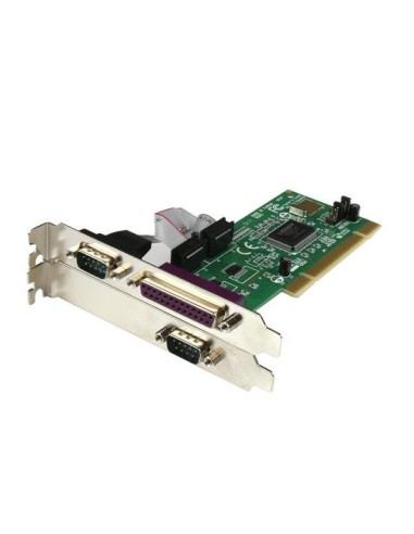 StarTech.com Tarjeta Adaptadora PCI de 2 Puertos Serie DB9 UART 16550 y un Puerto Paralelo