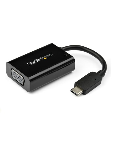 StarTech.com Adaptador USB-C a VGA con Entrega de Alimentación por USB - 60 Watts - Negro