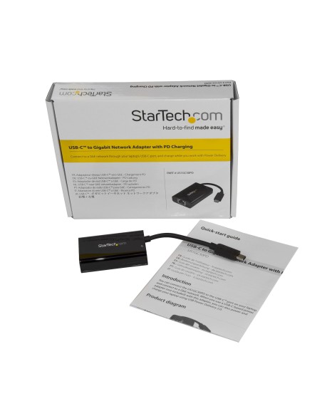 StarTech.com Adaptador USB-C de Red Ethernet Gigabit con Entrega de Potencia - Tarjeta de Red Externa USB Tipo C