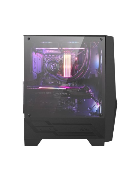 MSI MAG FORGE 100M carcasa de ordenador Midi Tower Negro, Transparente