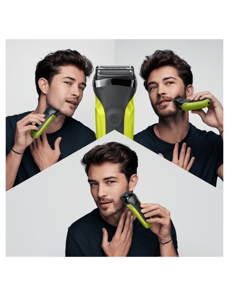 Braun Series 3 81702942 afeitadora Máquina de afeitar de láminas Recortadora Negro, Verde