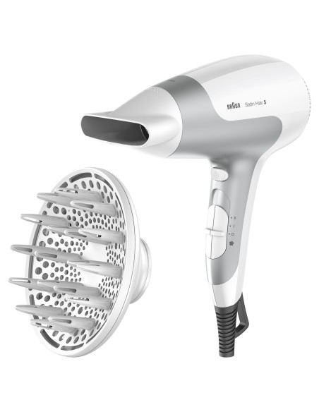 Braun Satin Hair 5 HD 585 2500 W Blanco, Plata