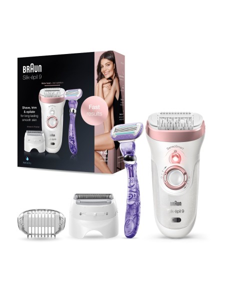 Braun Silk-épil 9 SensoSmart 9 870 40 pinzas Rosa, Blanco