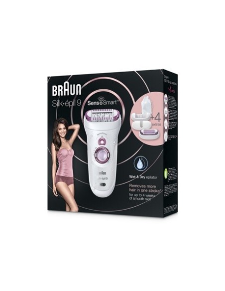Braun Silk-épil 9 SensoSmart 9 700 40 pinzas Violeta, Blanco