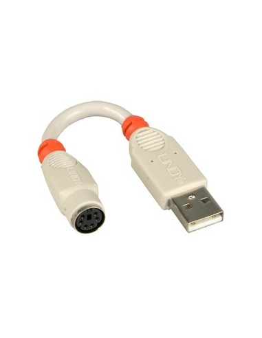 Lindy PS 2 - USB Adapter Cable 6-Pin Mini DIN FM USB-A M Gris