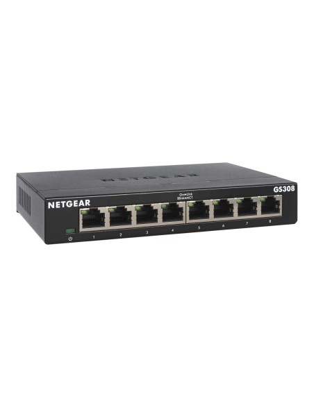 Netgear GS308-300PES switch No administrado L2 Gigabit Ethernet (10 100 1000) Negro