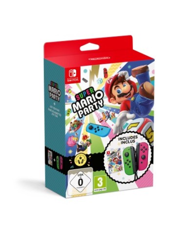Nintendo Super Mario Party + Joy Con Pair Bundle Verde, Rojo Bluetooth Gamepad Analógico Digital Nintendo Switch
