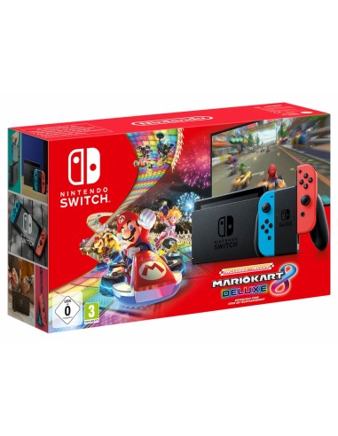 Nintendo Switch + Mario Kart 8 Deluxe videoconsola portátil Negro, Azul, Rojo 15,8 cm (6.2") Pantalla táctil 32 GB Wifi