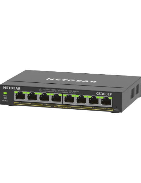 Netgear GS308EP Gestionado L2 L3 Gigabit Ethernet (10 100 1000) Energía sobre Ethernet (PoE) Negro