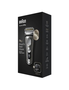 Braun Series 9 9415s Máquina de afeitar de láminas Recortadora Negro, Plata