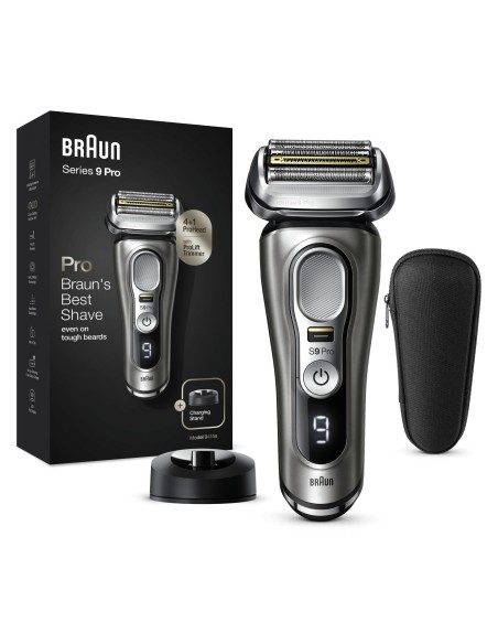 Braun Series 9 9415s Máquina de afeitar de láminas Recortadora Negro, Plata