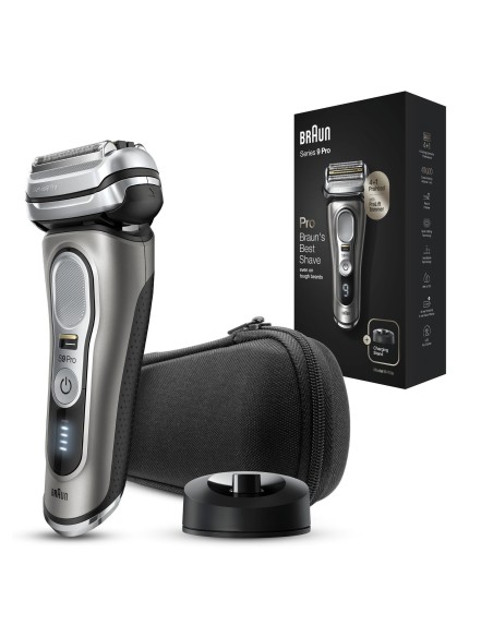 Braun Series 9 9415s Máquina de afeitar de láminas Recortadora Negro, Plata