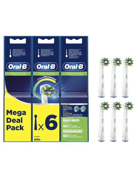 Oral-B CrossAction 80339534 cepillo de cabello 6 pieza(s) Blanco