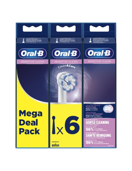 Oral-B Sensitive Clean 80339506 cepillo de cabello 6 pieza(s) Blanco