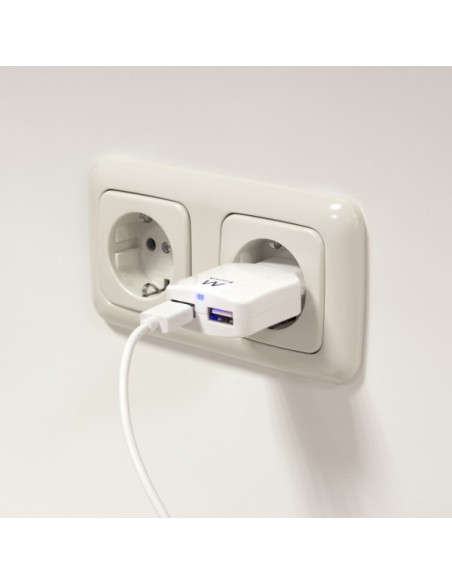 Ewent EW1302 cargador de dispositivo móvil Blanco Interior
