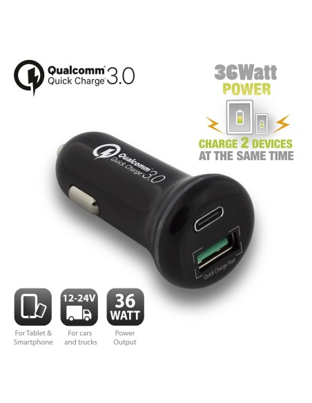 Ewent EW1356 cargador de dispositivo móvil Auto Negro