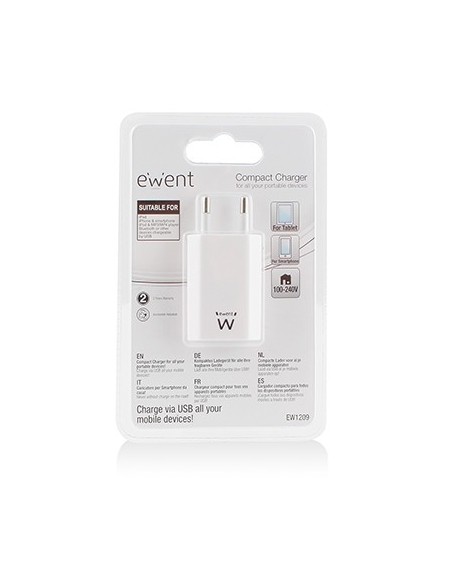 Ewent EW1209 adaptador e inversor de corriente Interior 5 W Blanco