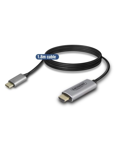 Eminent AB7874 adaptador de cable de vídeo 1,8 m USB C HDMI tipo A (Estándar) Negro, Gris