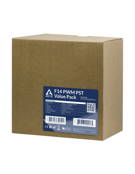 ARCTIC F14 PWM PST Carcasa del ordenador Ventilador 14 cm Negro, Blanco 1 pieza(s)
