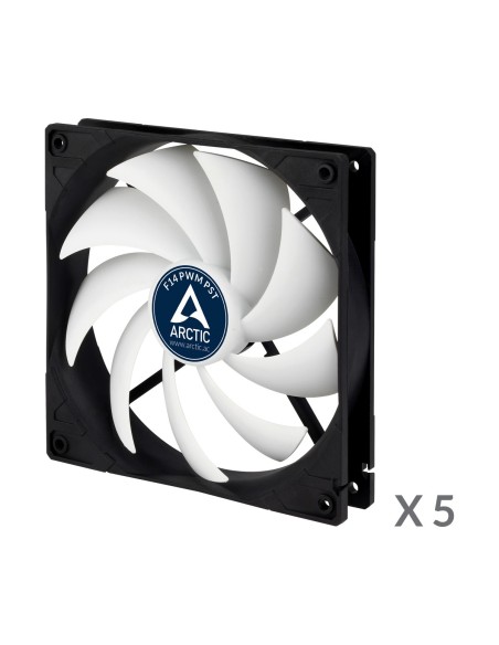 ARCTIC F14 PWM PST Carcasa del ordenador Ventilador 14 cm Negro, Blanco 1 pieza(s)
