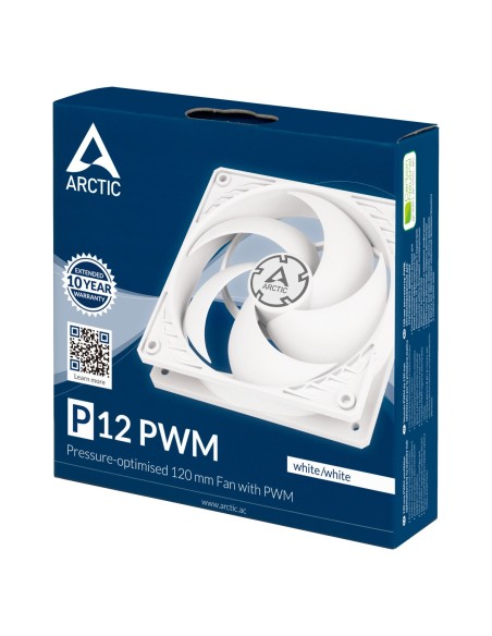 ARCTIC P12 PWM Carcasa del ordenador Ventilador 12 cm Blanco