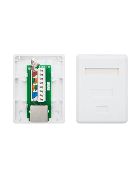 Nanocable ROSETA DE SUPERFICIE PARA RJ45 CAT.6 FTP 1 TOMA, BLANCO