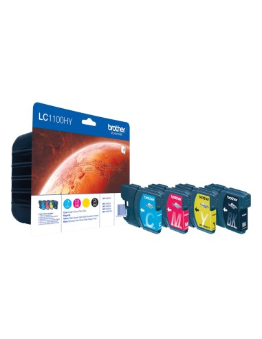 PACK TINTA BROTHER 4 COLORES LC1100HY