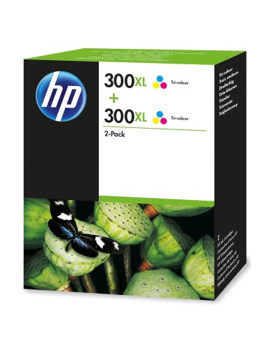 HP Paquete de ahorro 2 cartuchos tinta original 300XL alto rendimiento tricolor
