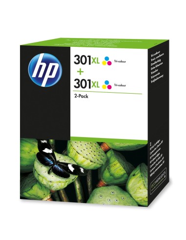 HP 301XL 2-pack Tri-color cartucho de tinta 2 pieza(s) Original Alto rendimiento (XL) Cian, Magenta, Amarillo