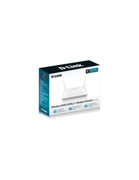 D-Link N300 ADSL2+ router inalámbrico Banda única (2,4 GHz) Ethernet rápido Blanco