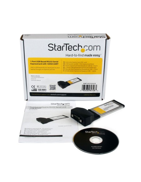 StarTech.com Tarjeta Adaptadora ExpressCard 34 de 1 Puerto Serie DB9 UART 16950 RS232 Express Card 34mm - Basada en USB
