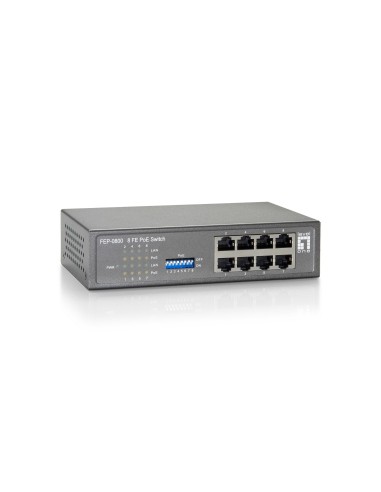 LevelOne FEP-0800 Fast Ethernet (10 100) Negro, Gris Energía sobre Ethernet (PoE)