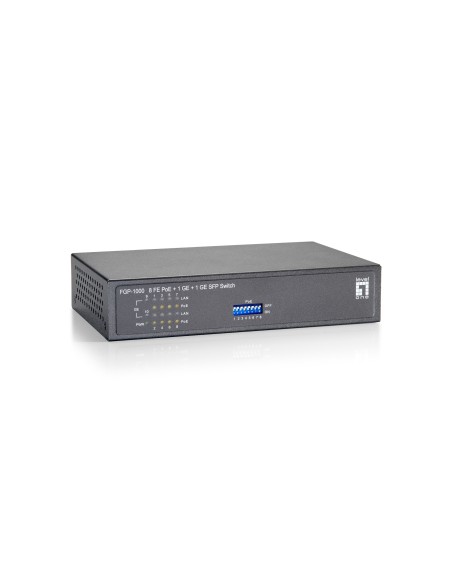 LevelOne Switch Fast Ethernet PoE de 10 puertos, 1 Port Gigabit, 1 Port Gigabit SFP, 120W, 9 PoE Outputs
