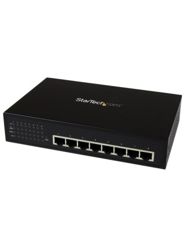 StarTech.com Switch Conmutador Ethernet Industrial no-administrado de 8 Puertos Gigabit - 802.3af at PoE+ de Pared