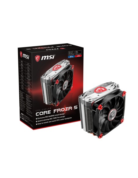 MSI Core Frozr S Conjunto de chips Enfriador 12 cm Negro, Rojo, Acero inoxidable