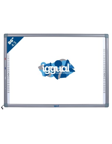iggual IGG314371 pizarra y accesorios interactivos 2,18 m (86") Pantalla táctil Gris, Blanco USB