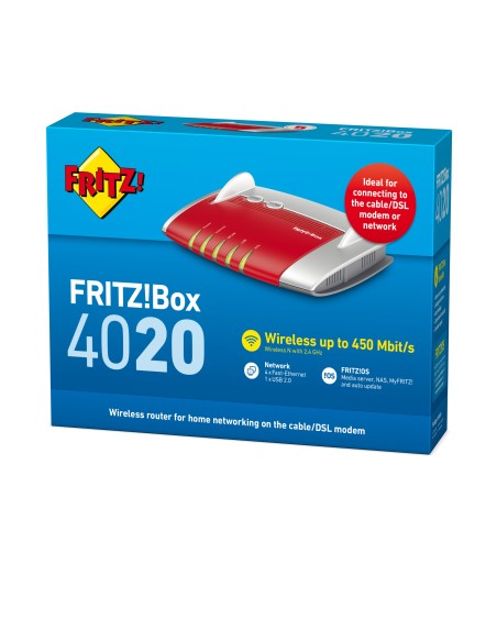 AVM FRITZ!Box 4020 router inalámbrico Ethernet rápido 3G 4G Rojo