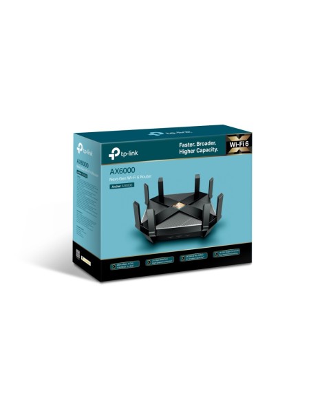 TP-LINK AX6000 router inalámbrico Doble banda (2,4 GHz   5 GHz) Gigabit Ethernet Negro