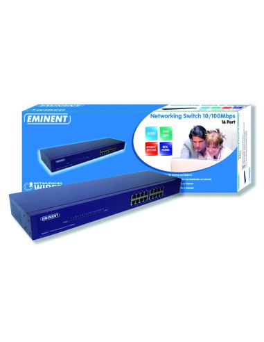 Eminent EM4416 16 Port Networking Switch 10 100Mbps No administrado Azul