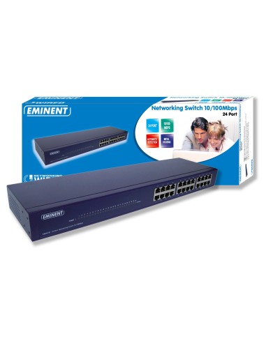 Eminent EM4418 24 Port Networking Switch 10 100Mbps No administrado Azul