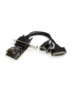 StarTech.com Tarjeta Adaptadora PCI Express PCIe 2 Puertos Serie 1 Paralelo con Cable Multiconector RS232 Serial
