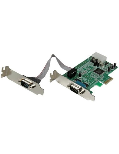 StarTech.com Tarjeta Adaptadora PCI Express de 2 Puertos Serie de Perfil Bajo RS232 UART 16550 Serial