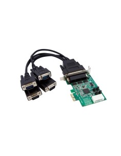 StarTech.com Tarjeta Adaptadora PCI Express PCI-E PCIe Perfil Bajo Low Profile 4 Puertos Serie DB9 UART 16950 Serial